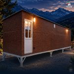 کانکس سرویس بهداشتی راهرو دار قهوه ای