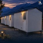 کانکس سرویس بهداشتی راهرو دار سفید آبی